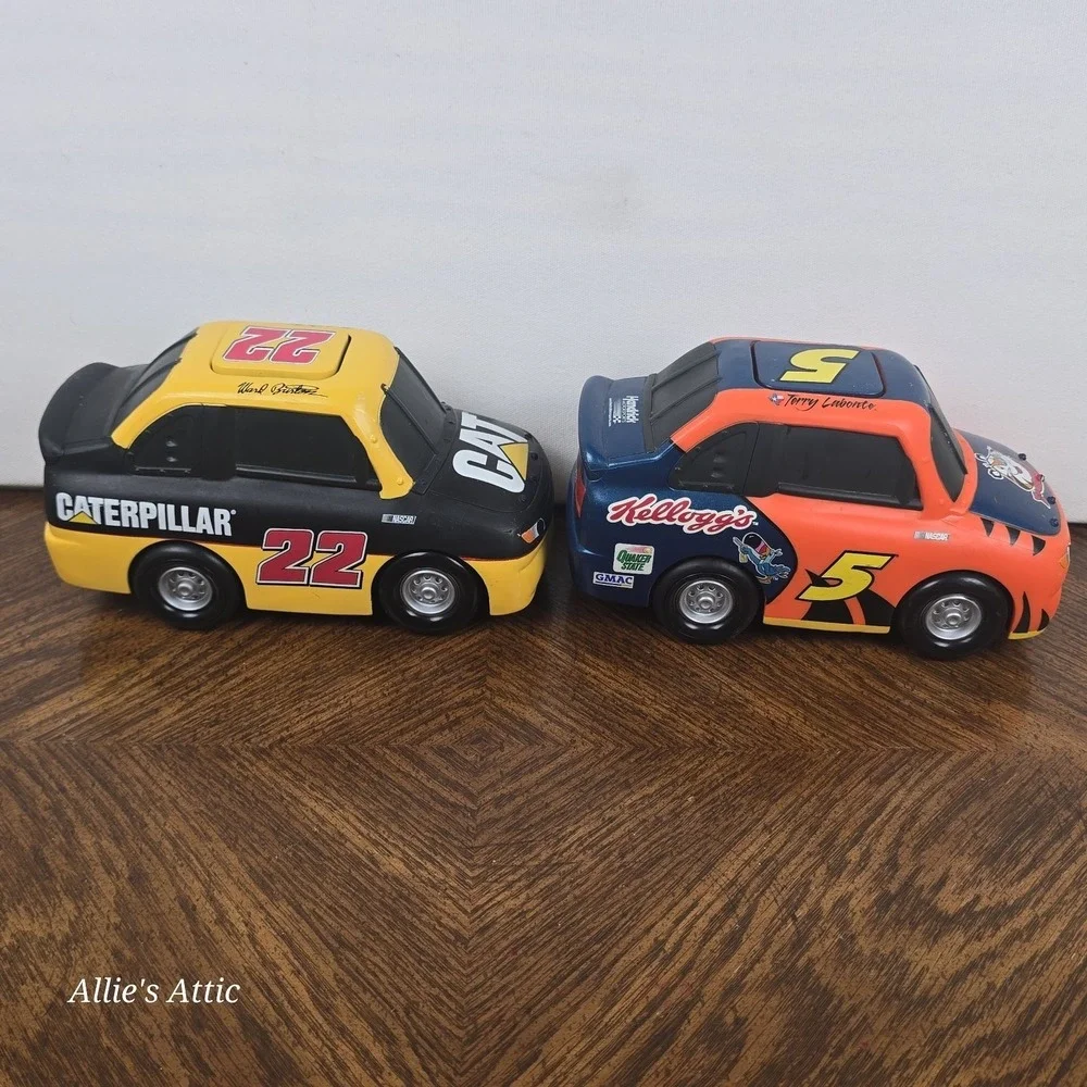 1998 Little Racers Push & Go Button Toy Racecars Baby Toddler John Deer NASCAR